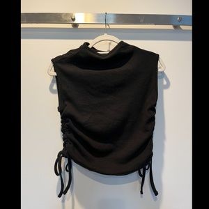 Nasty Gal Black Mock Neck Tank Top, Size M